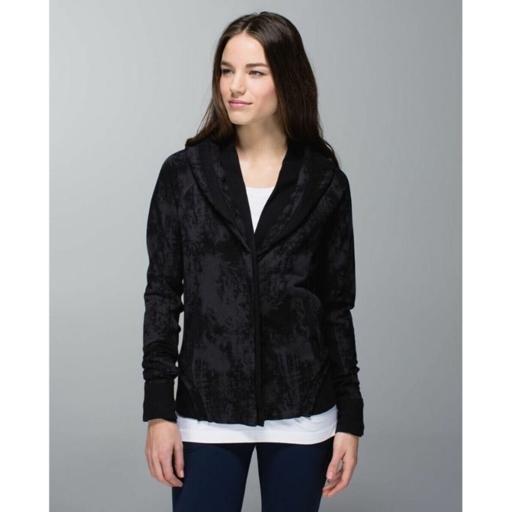 Lululemon To Class Jacket Black Gray Size 10 Thumbholes‎ fall autumn basic